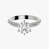 시그니처 라운드 브릴리언트 화이트 골드 파베 링