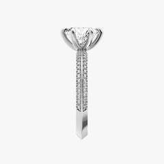 시그니처 라운드 브릴리언트 화이트 골드 파베 링