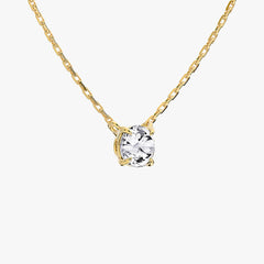 클래식 라운드 브릴리언트 옐로우 골드 목걸이