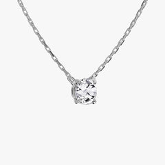 클래식 라운드 브릴리언트 화이트 골드 네크리스