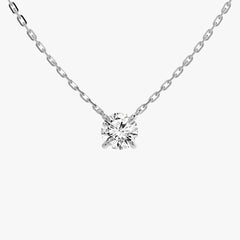 클래식 라운드 브릴리언트 화이트 골드 네크리스