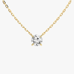 클래식 라운드 브릴리언트 옐로우 골드 목걸이