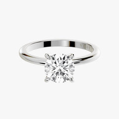 클래식 라운드 브릴리언트 화이트 골드 링