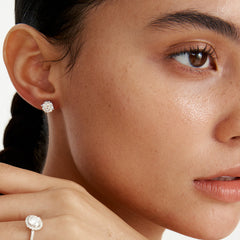 솔리테어 라운드 브릴리언트 골드 이어링