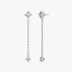 듀오 드롭 화이트 골드 이어링