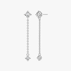 듀오 드롭 화이트 골드 이어링