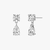 시그니처 화이트 골드 드롭 이어링