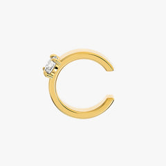 라운드 브릴리언트 옐로우 골드 이어커프