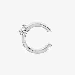 라운드 브릴리언트 화이트 골드 이어커프