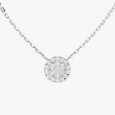 파베 라운드 화이트 골드 목걸이