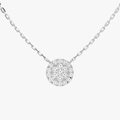 파베 라운드 화이트 골드 목걸이