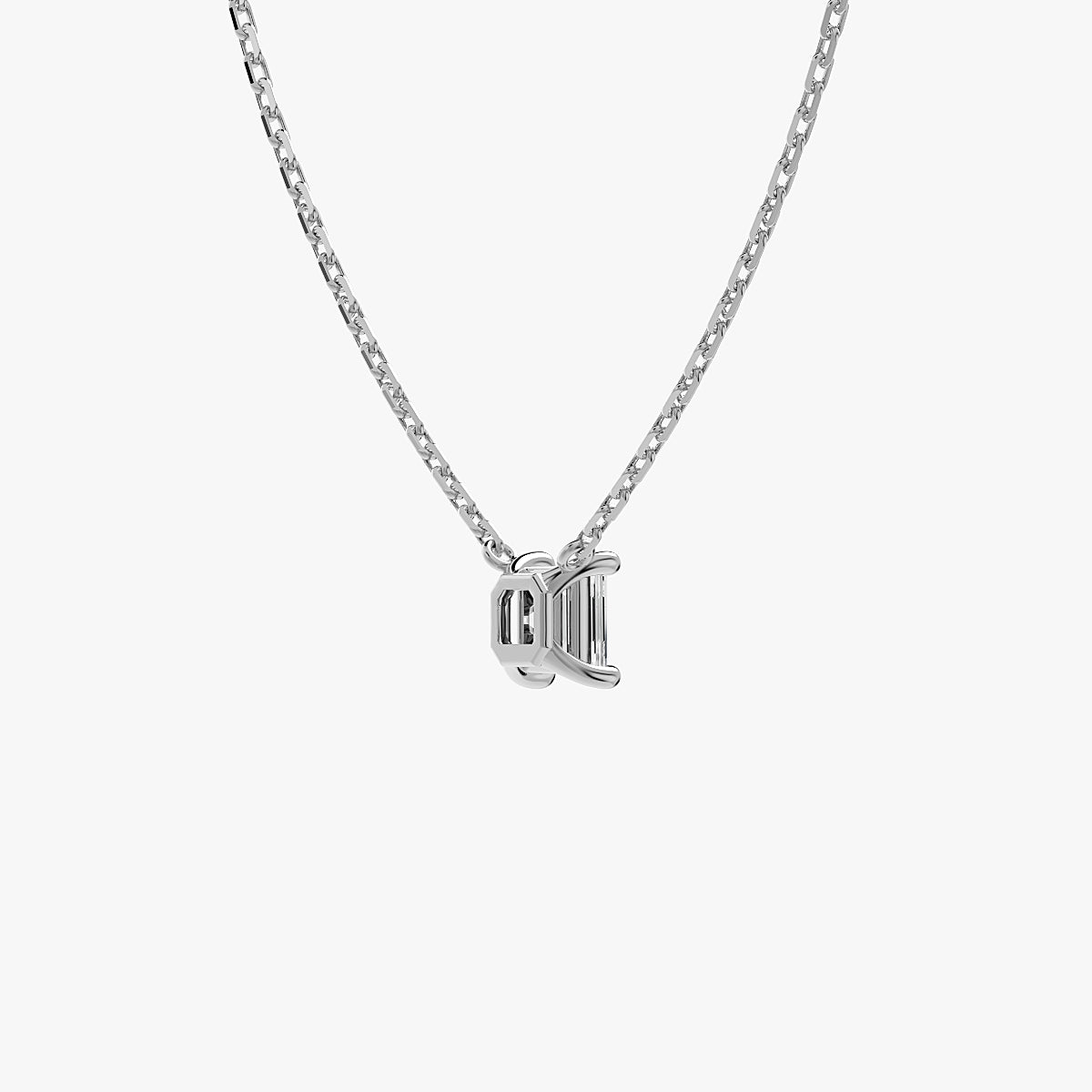 L.DIA 0.5ct 프린세스 화이트 골드 목걸이