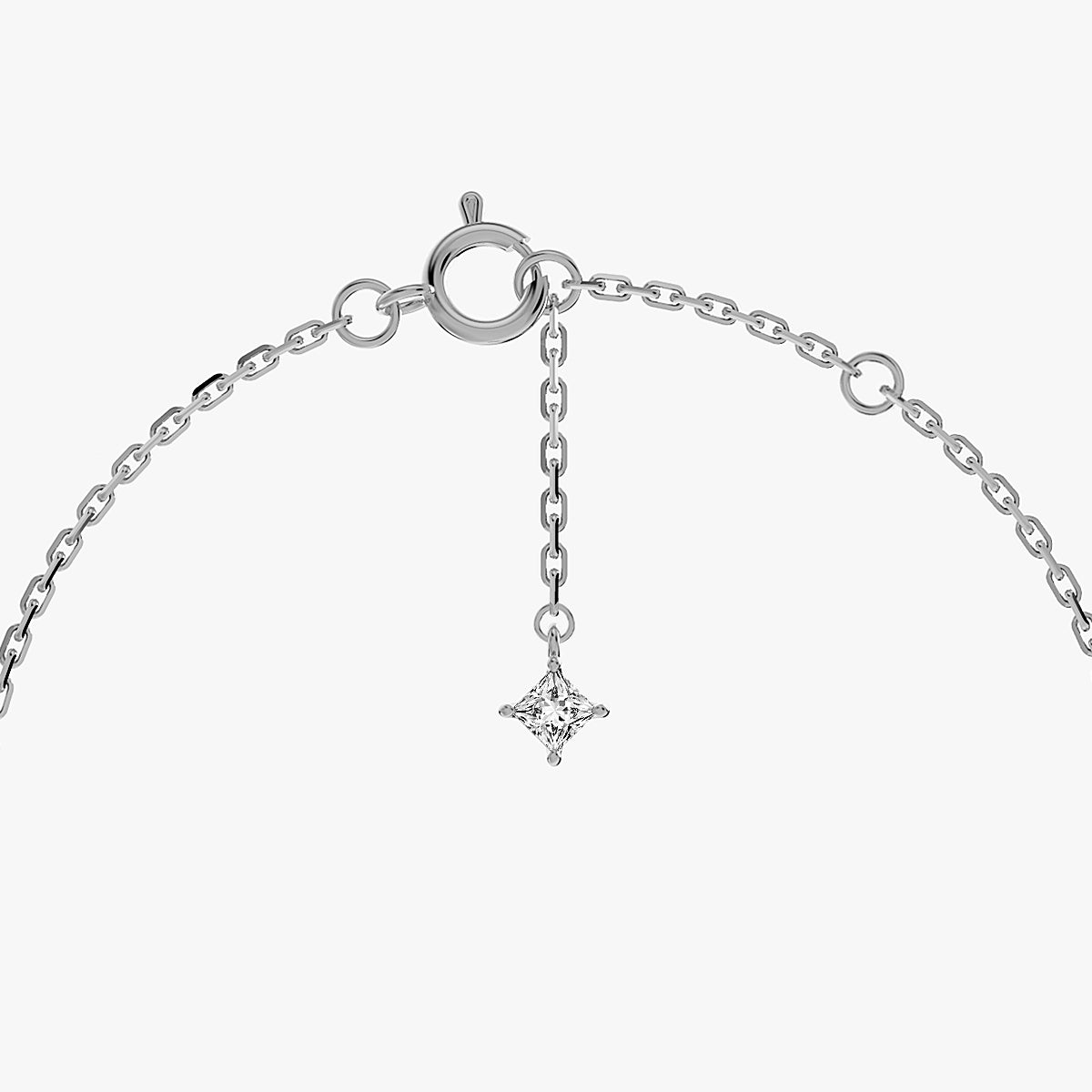 L.DIA 0.3ct 스퀘어 화이트 골드 팔찌