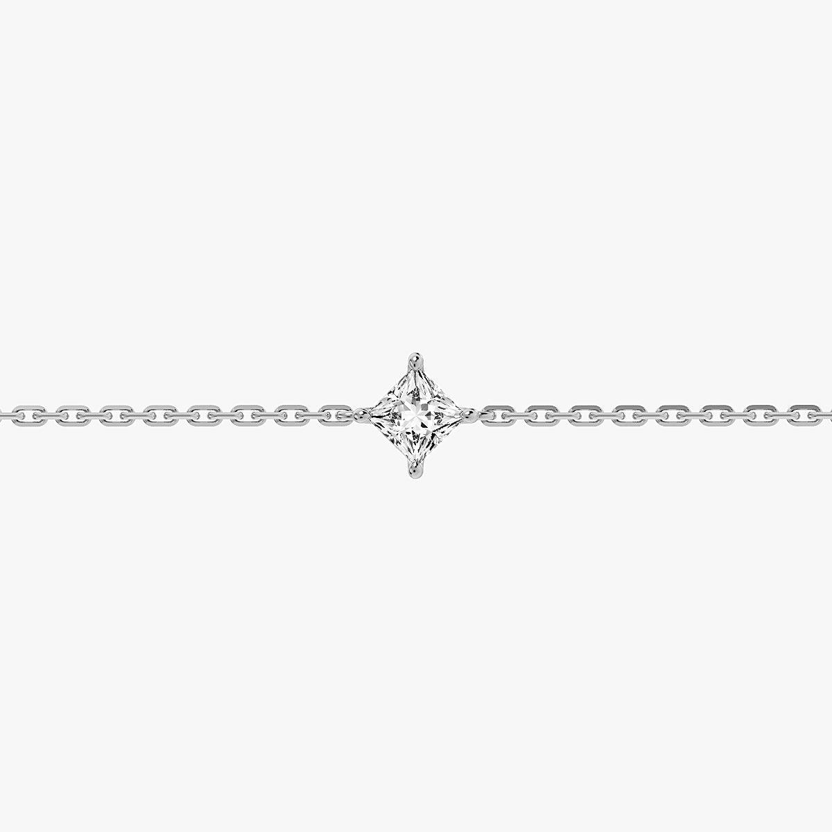L.DIA 0.3ct 스퀘어 화이트 골드 팔찌