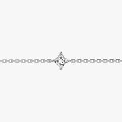 L.DIA 0.3ct 스퀘어 화이트 골드 팔찌