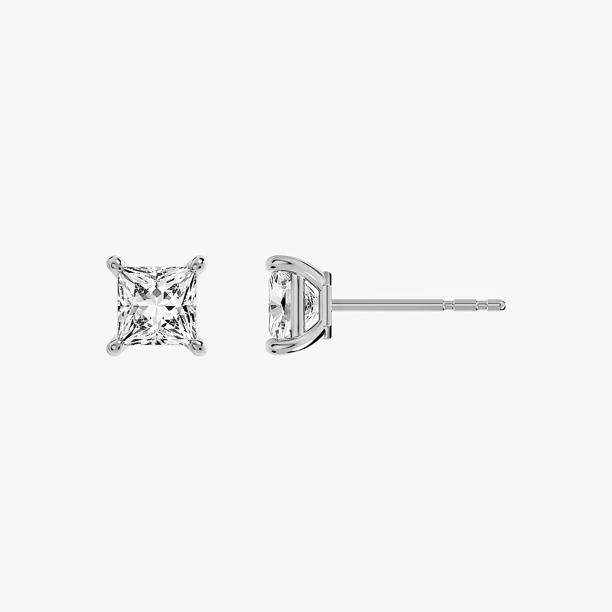 L.DIA 0.5ct 프린세스 화이트 골드 귀걸이