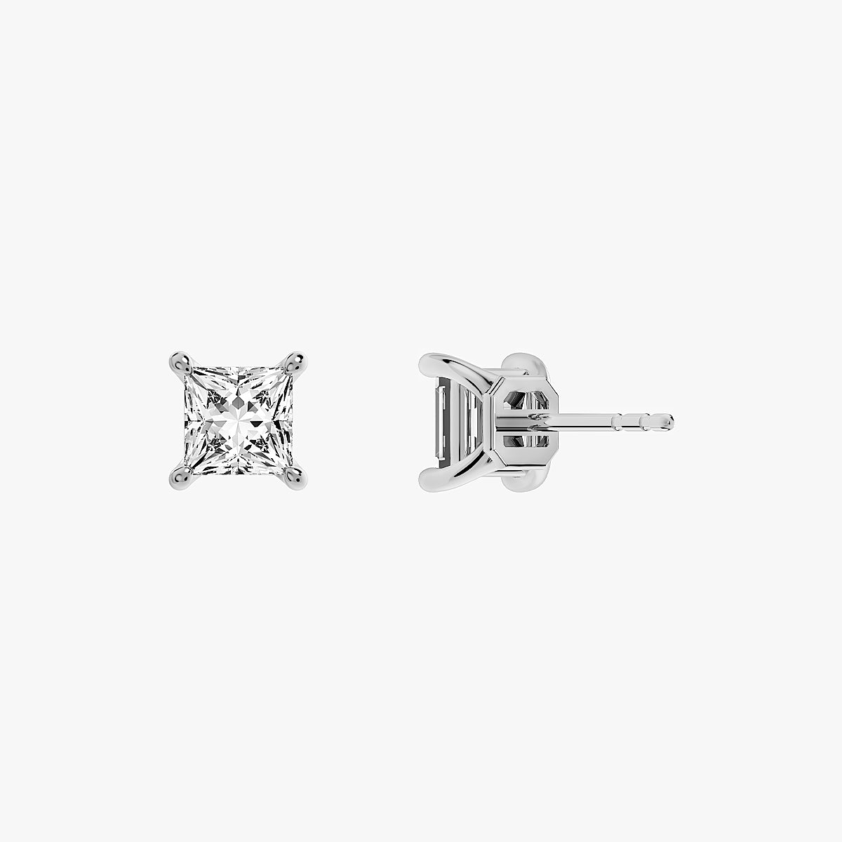 L.DIA 0.5ct 프린세스 화이트 골드 귀걸이