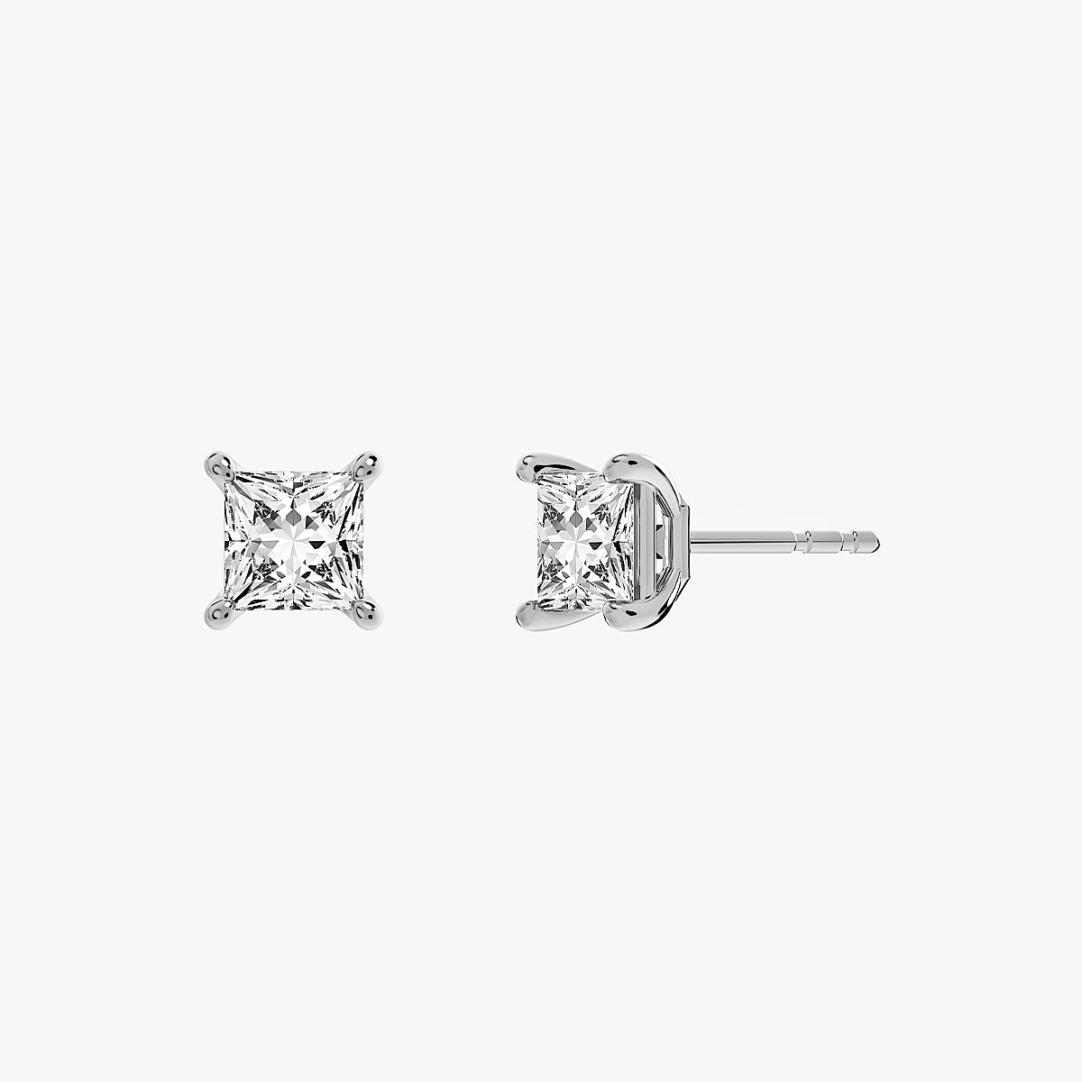L.DIA 0.5ct 프린세스 화이트 골드 귀걸이
