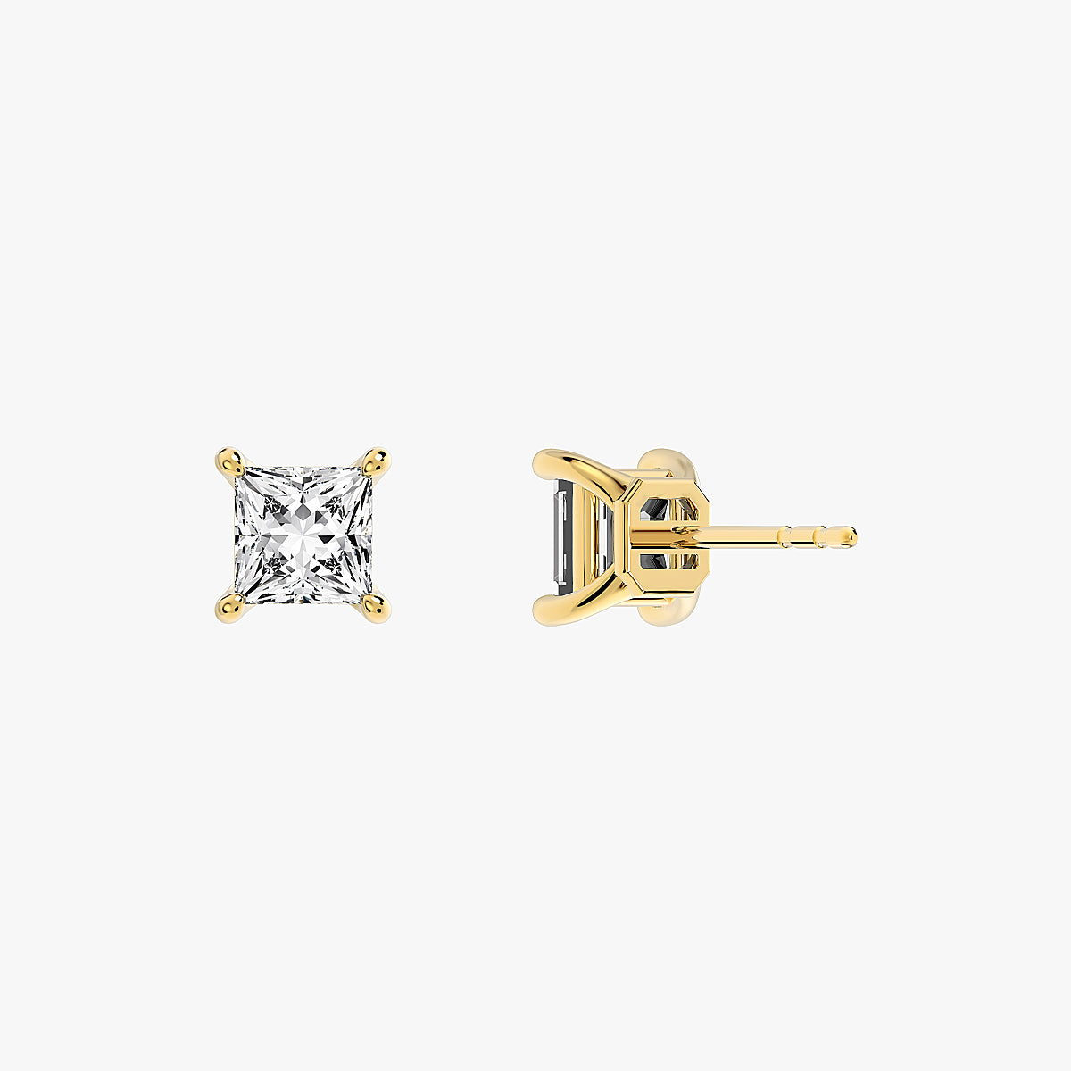 L.DIA 0.5ct 프린세스 옐로우 골드 귀걸이