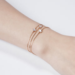 L.DIA 0.3ct 스퀘어 로즈 골드 팔찌