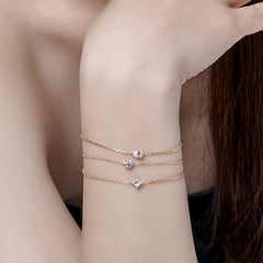 L.DIA 0.3ct 스퀘어 옐로우 골드 팔찌