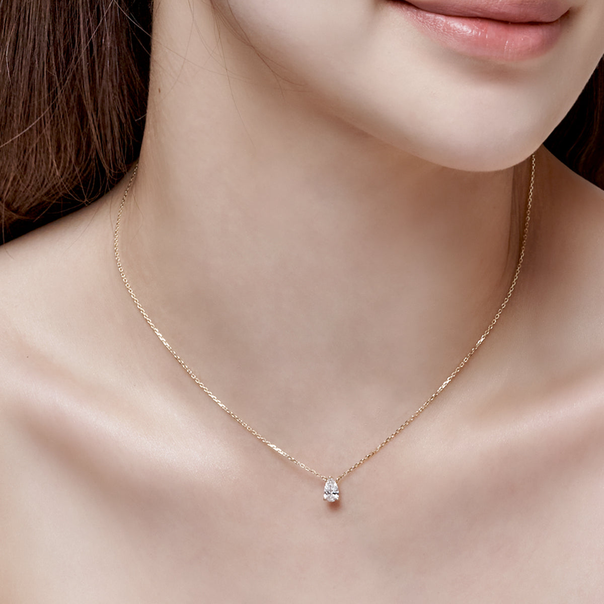 L.DIA 0.5ct 페어 화이트 골드 목걸이